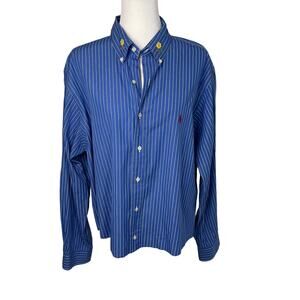 Ralph Lauren reworked collared shirt with added vintage daisy flower patches